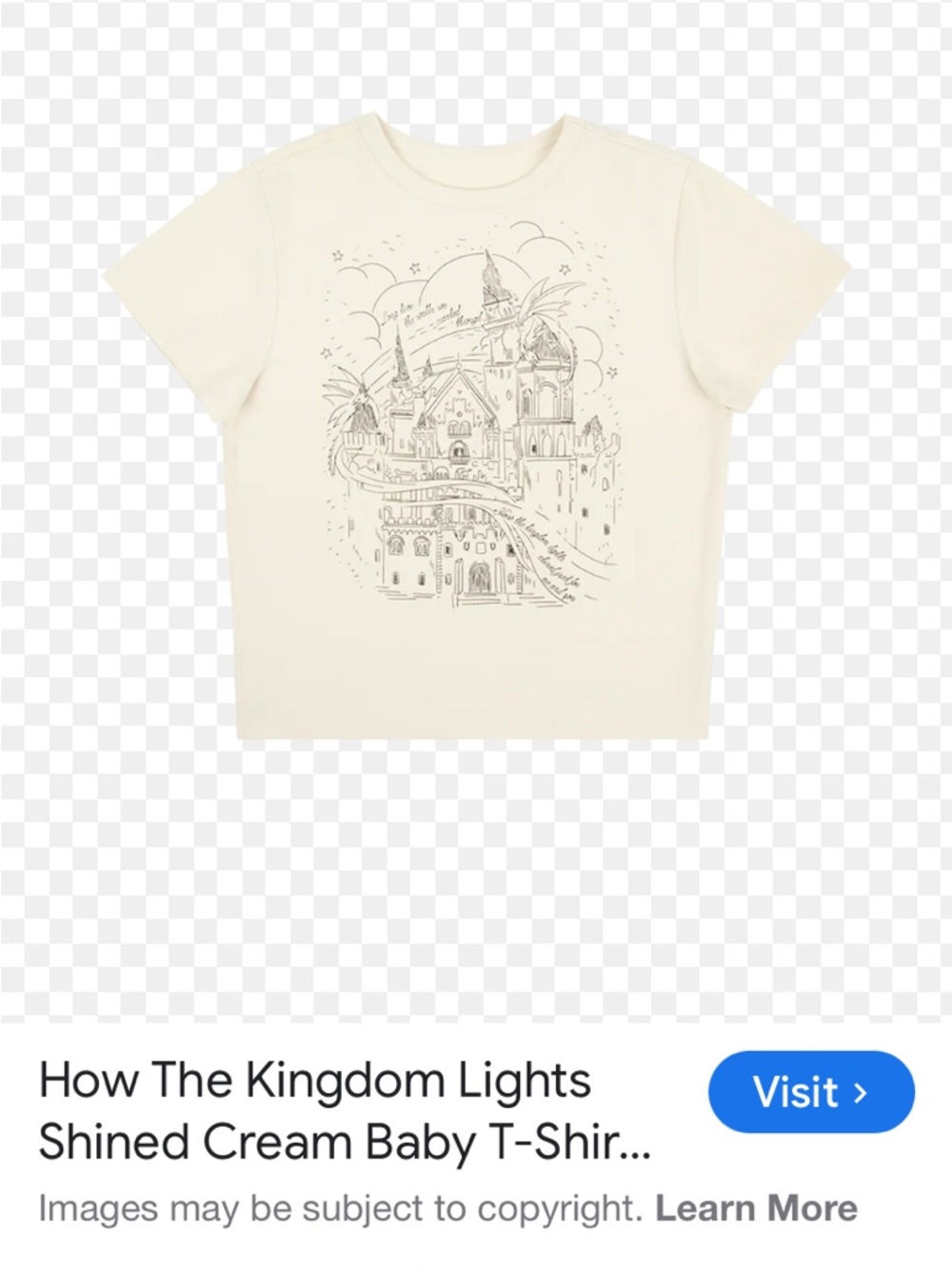 Taylor Swift Cream Graphic Short Sleeve Tee
